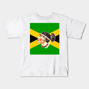 Black girl with Jamaican flag Kids T-Shirt